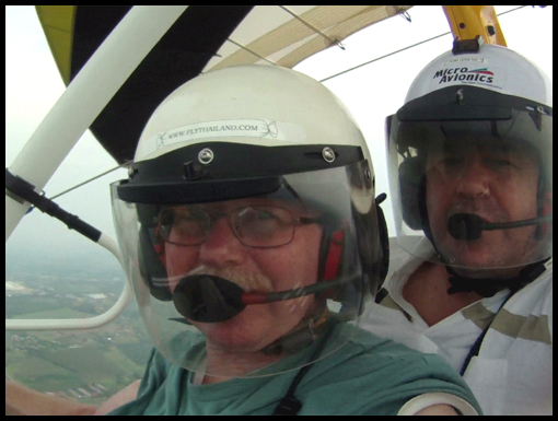 An in flight closeup of Tom and myself.