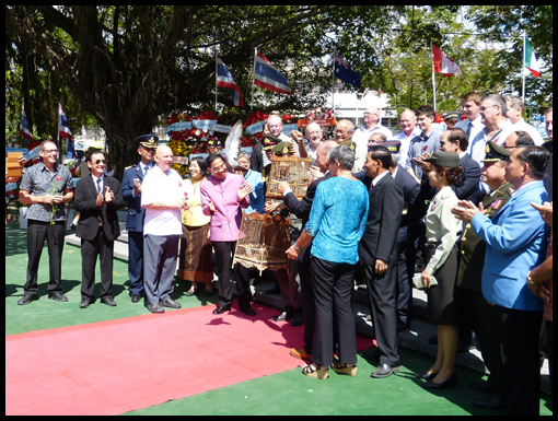 A dove is released to signify the hope that peace will prevail.