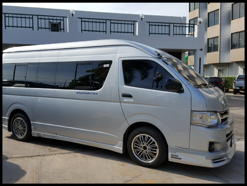 The minibus awaits the group for the strart of day three