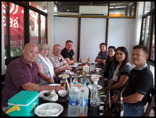 The group eat lunch before journeying to Nong Khai.