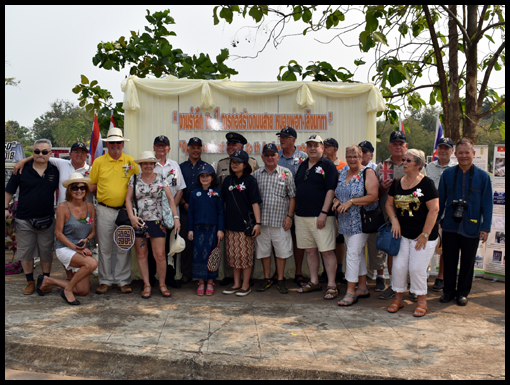 The OCA group and guests pose before the refurbished plaque.