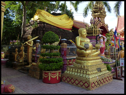 The pile of bricks is said to date from when the pregnant Si Muang threw herself into the bottom of the pit containing the central pillar.