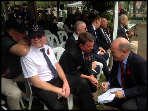 Mike Chapman informing the OCA group of their roles in the 2019 Ubon Rememnbrance Ceremony.