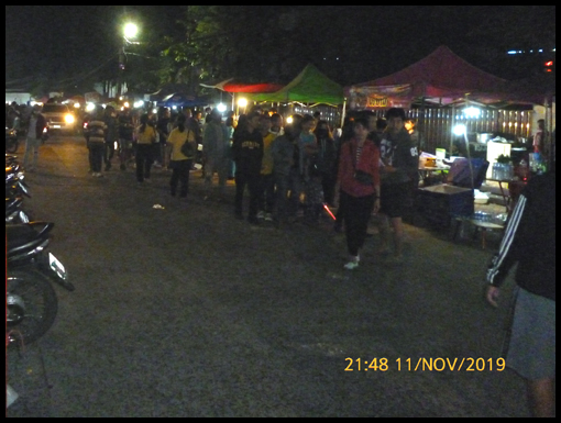 The group prepare to leave the Loy Krathong festival.