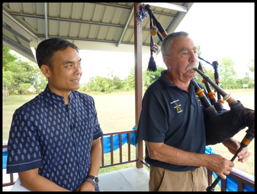 Nel demonstrates plays to the Hong Khong school audience.