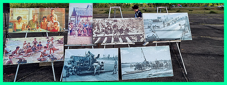 The guests are taken to view the many pictures on display