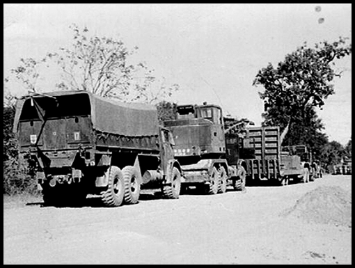 The convoy takes a break during a long journey.