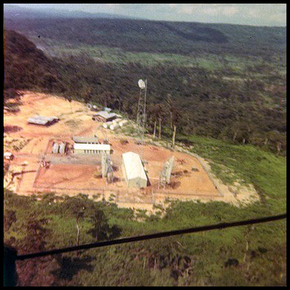 An aerial shot of the American Phu Mu communications site